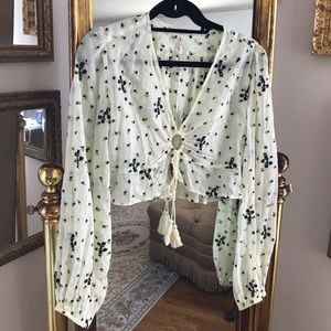 Free People Embroidered Blouse ✨
